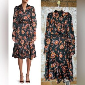 BCBGMAXAZRIA Floral Wrap Dress size medium
